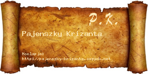 Pajenszky Krizanta névjegykártya